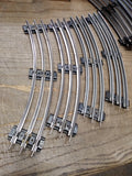 Vtg Lionel Train Track Lot 8 Pieces Curved 027 3 Rail Tubular Steel Good Shape!