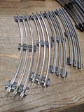 Vtg Lionel Train Track Lot 8 Pieces Curved 027 3 Rail Tubular Steel Good Shape!