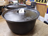 Vtg Griswold Cast Iron 310 Tite Top Dutch Oven #10 Flat Biscuit Lid 3 Leg #1