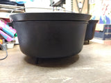 Vtg Griswold Cast Iron 310 Tite Top Dutch Oven #10 Flat Biscuit Lid 3 Leg #1