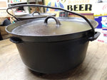 Vtg Griswold Cast Iron 310 Tite Top Dutch Oven #10 Flat Biscuit Lid 3 Leg #1