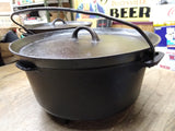 Vtg Griswold Cast Iron 310 Tite Top Dutch Oven #10 Flat Biscuit Lid 3 Leg #1