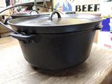 Vtg Griswold Cast Iron 310 Tite Top Dutch Oven #10 Flat Biscuit Lid 3 Leg #1