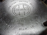 Vtg Griswold Cast Iron 310 Tite Top Dutch Oven #10 Flat Biscuit Lid 3 Leg #1
