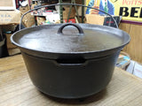 Vtg Griswold Cast Iron 310 Tite Top Dutch Oven #10 Flat Biscuit Lid 3 Leg #2