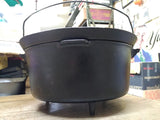 Vtg Griswold Cast Iron 310 Tite Top Dutch Oven #10 Flat Biscuit Lid 3 Leg #2