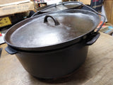 Vtg Griswold Cast Iron 310-A Tite Top Dutch Oven #10 Flat Biscuit Lid 3 Leg #3