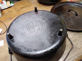 Vtg Griswold Cast Iron 310-A Tite Top Dutch Oven #10 Flat Biscuit Lid 3 Leg #3
