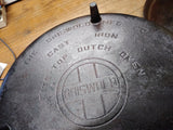 Vtg Griswold Cast Iron 310-A Tite Top Dutch Oven #10 Flat Biscuit Lid 3 Leg #3