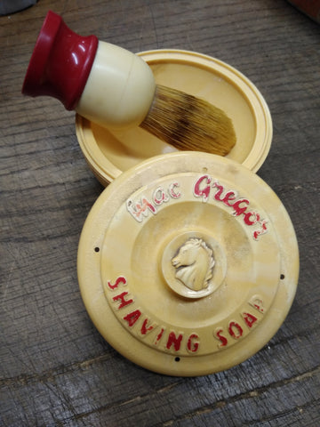 Vtg Mac Gregor Shaving Soap Dish Ever Ready 150 Sterilized Badger Hair Brush Lot