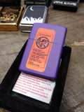 Vtg Unfired 1996 ZIPPO Smokin Joe's Racing #23 Purple Matte Cigarette Lighter