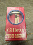 Vtg Gillette Gold Tech Double Edge Ball End Safety Razor w/Box Very Good Cond.!