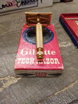 Vtg Gillette Gold Tech Double Edge Ball End Safety Razor w/Box Very Good Cond.!