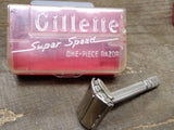 Vtg Gillette Super Speed Double Edge TTO Safety Razor Orig. Box Good Condition!