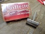 Vtg Gillette Super Speed DE TTO Flare Tip Safety Razor 1955 Orig Box Good Cond!