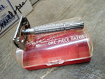 Vtg Gillette Super Speed DE TTO Flare Tip Safety Razor 1955 Orig Box Good Cond!