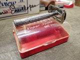 Vtg Gillette Super Speed DE TTO Flare Tip Safety Razor 1955 Orig Box Good Cond!