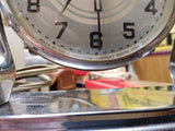 Vtg Ingraham Electric Chrome Horse Shoe Mantle Desk Clock 1930"s Parts Repair