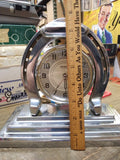 Vtg Ingraham Electric Chrome Horse Shoe Mantle Desk Clock 1930"s Parts Repair