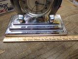 Vtg Ingraham Electric Chrome Horse Shoe Mantle Desk Clock 1930"s Parts Repair