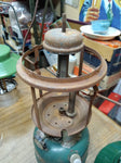 Vtg Coleman Model 228H Double Mantle Gas Lantern with Pyrex Glass Globe 1974 USA