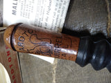 Vtg NOS Mallardtone Squirrel Call Walnut Wood Rubber Bellows Instructions & Box!