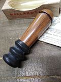 Vtg NOS Mallardtone Squirrel Call Walnut Wood Rubber Bellows Instructions & Box!