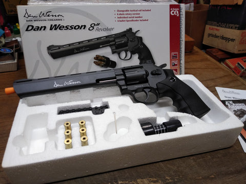 Dan Wesson Firearms ASG 8" Revolver Black CO2 BB w/Manuals & Box Great Shape!!
