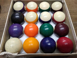 Vtg Aramith Brunswick Billiards Pool Table Ball Set 16 Piece 2 .25 Belgium Box!