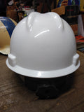 Vtg 2003 MSA White Skullgard Bump Cap Hard Hat w/Fas Trac II Ratchet Suspension!
