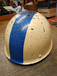 Vtg 1977-78 MSA Skullgard Fiberglass Tiger Stripe Bump Cap Hard Hat w/Suspension