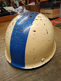 Vtg 1977-78 MSA Skullgard Fiberglass Tiger Stripe Bump Cap Hard Hat w/Suspension