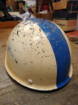 Vtg 1977-78 MSA Skullgard Fiberglass Tiger Stripe Bump Cap Hard Hat w/Suspension