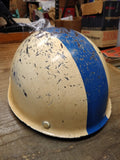 Vtg 1977-78 MSA Skullgard Fiberglass Tiger Stripe Bump Cap Hard Hat w/Suspension