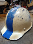 Vtg 1977-78 MSA Skullgard Fiberglass Tiger Stripe Bump Cap Hard Hat w/Suspension