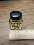 Vtg Carter's Gold Ink #431 3/4 Fl Oz Glass Bottle Partially Full Dry Contents