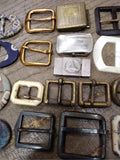 Vtg 28 Piece Mid Century Modern Fashion Belt Buckle Lot Bakelite Brass Metal