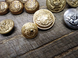 Vtg 23 Piece Military Fashion Button Lot Scoville Waterbury Brass Metal Plastic