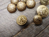 Vtg 23 Piece Military Fashion Button Lot Scoville Waterbury Brass Metal Plastic