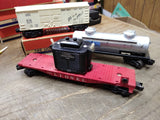 Vtg 3 Piece O Gauge Lionel Train Railroad Car Lot Transformer Tanker Box Cars