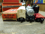 Vtg 3 Piece O Gauge Lionel Train Railroad Car Lot Transformer Tanker Box Cars