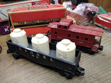 Vtg 2 Pc O Gauge Lionel Train Railroad Car Lot 6112 Gondola w/Tanks 6017 Caboose