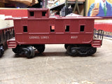 Vtg 2 Pc O Gauge Lionel Train Railroad Car Lot 6112 Gondola w/Tanks 6017 Caboose