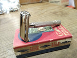 Vtg Gillette Tech Double Edge TTO Safety Razor Date Code X-3 1952 With Box!