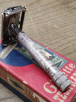 Vtg Gillette Tech Double Edge TTO Safety Razor Date Code X-3 1952 With Box!