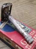 Vtg Gillette Tech Double Edge TTO Safety Razor Date Code X-3 1952 With Box!