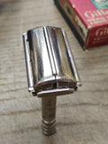 Vtg Gillette Tech Double Edge TTO Safety Razor Date Code X-3 1952 With Box!