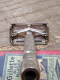 Vtg Gillette Tech Double Edge TTO Safety Razor Date Code X-3 1952 With Box!