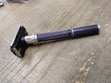 Vtg Gillette Black Beauty Super Adjustable DE TTO Safety Razor 1980 Date Code A1