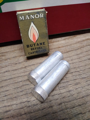 Vtg 2 Piece Manor Butane Refuel Cartridges Lot Made in Japan with Original Box!